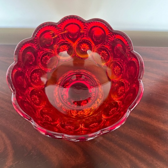 Amberina L.E. Smith Moon and Star Candy Trinket Dish Mid Century Art Glass - Picture 2 of 7